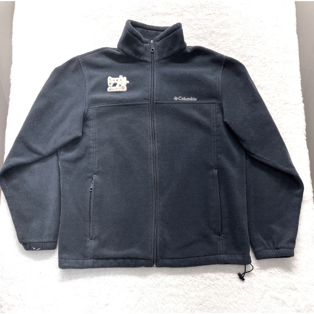 Columbia Fleece Jacket‎ Full Zip Sewing enthusiasts Patches Blue Women's L
